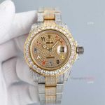 Super Clone Replica Iced Out Diamond Rolex Submariner 42mm Middle East Arabic Face